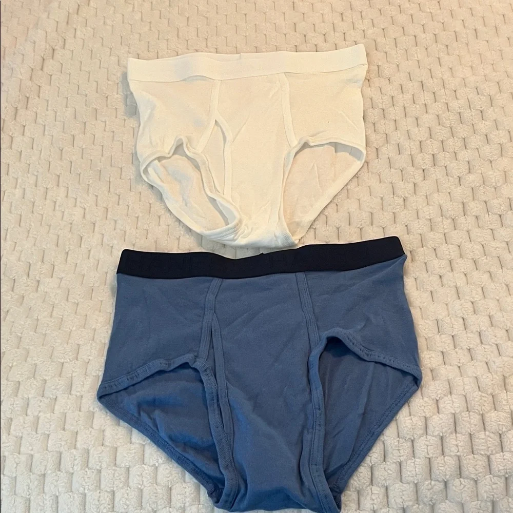 Hanes White and Blue Men's Briefs Size Medium NWOT